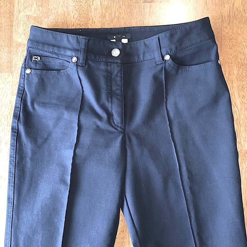 Escada Vintage High Rise Straight Leg Jeans 34 Black